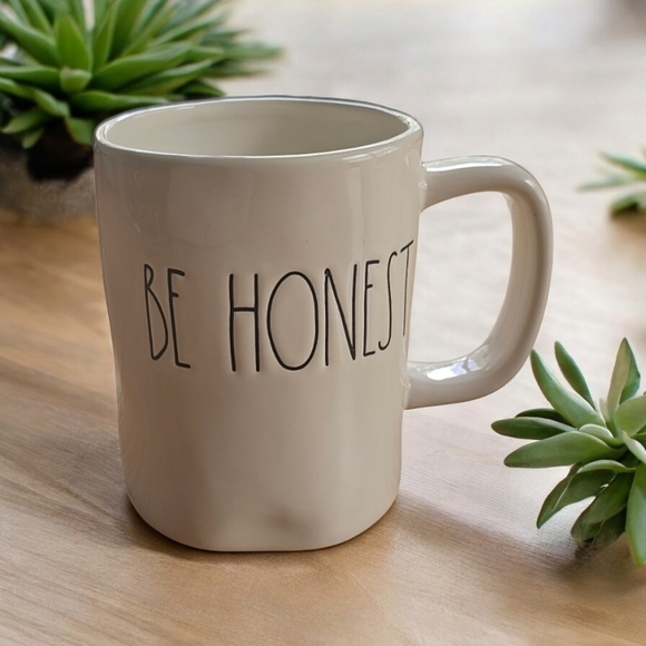 New Rae Dunn Mug Be Honest Coffee Tea Neutral Classic Farmhouse - Picture 1 of 3